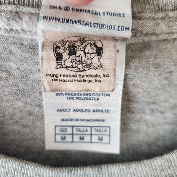 Vintage Universal Studios Popeye Graphic T-Shirt Gray Adult M "Dont Make Me Open - Picture 5 of 8